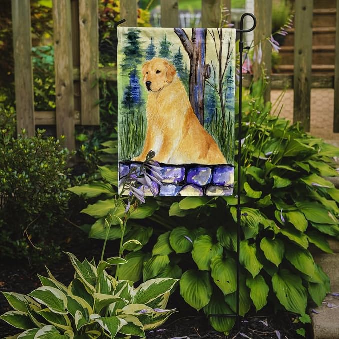 Caroline's Treasures SS8111GF Golden Retriever Garden Flag Mailbox Flag Decorative Yard Flag Banner Outside Patio Artwork Yard Flower Beds, Garden Size, Multicolor