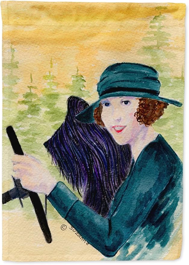 Caroline's Treasures SS8549GF Lady driving with her Briard Garden Flag Mailbox Flag Decorative Yard Flag Banner Outside Patio Artwork Yard Flower Beds, Garden Size, Multicolor