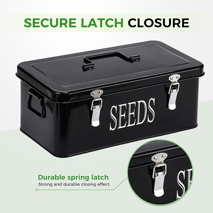 Premium Seed Organizer Box with Internal Compartments and Divider Tabs. (White)