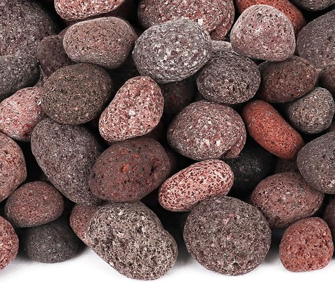 Lava Rock - 50-Pound Tumbled Lava Stones - 1" Red Lava Pebbles - Volcanic Rock - Landscaping Rocks