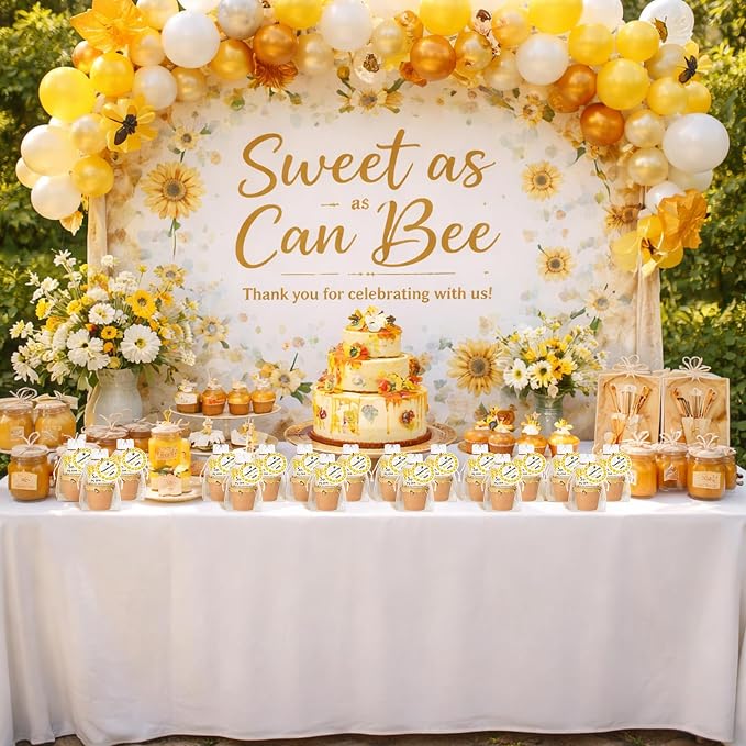 Ctosree 50 Sets Sweet As Can Bee Baby Shower Favors for Guests Honeybee Seed Packets Bulk Include Self Adhesive Seed Packets Flowerpot Thank You Tags Organza Bags for Sweet Bee Theme Baby Shower