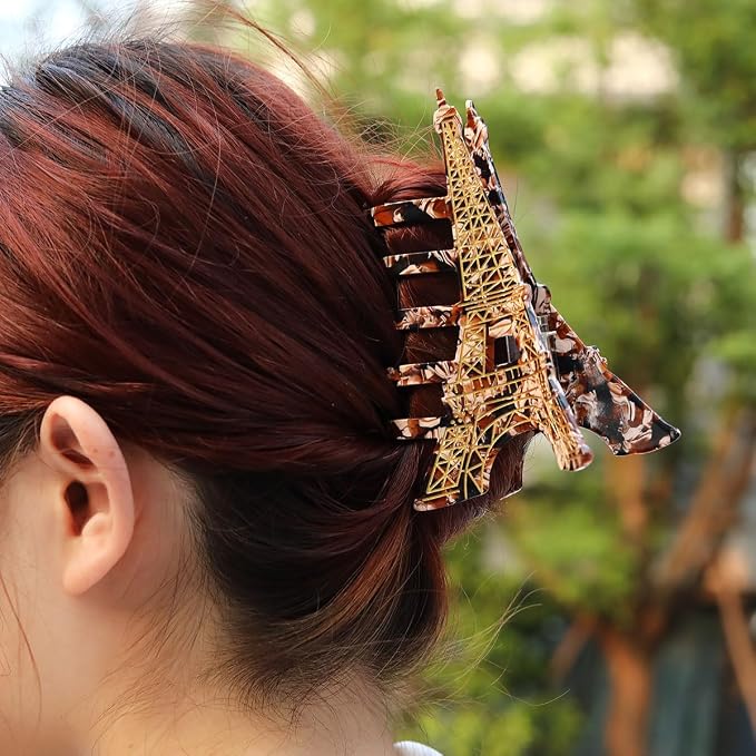 Eiffel Tower Hair Calw Clip,Fun Personalized Acetate Hair Claw for Women Big Claw Clips for Girls,Acetate Hair Clips Gift