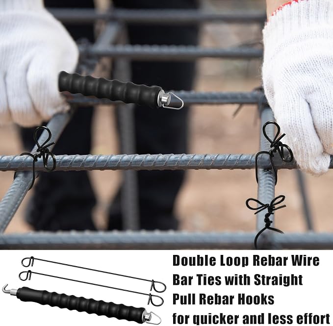 2000 Pcs Reinforcing Steel Bar Ties 4 Inch 16 Gauge with Automatic Twister Tool