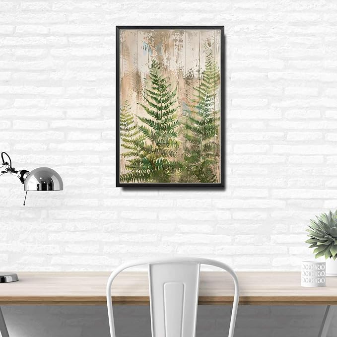 Metal Sign Tin Sign Vintage Wall Art Rustic Elegance Fern Tin Sign for Easy Installation Durable Aluminum and Weather Resistant Design Vintage Decor for Restaurant 12×16 Inches with Metal Frame