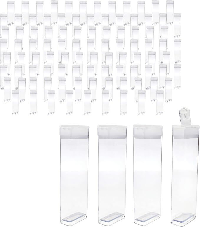 The Beadsmith Clear Plastic Boxes - Rectangle with a Flip Top Cap - 7/16” x 1” x 3-1/4” - Use for Beads, Bath Salts, Wedding & Party Favors, Home or Office Storage - Bag of 100