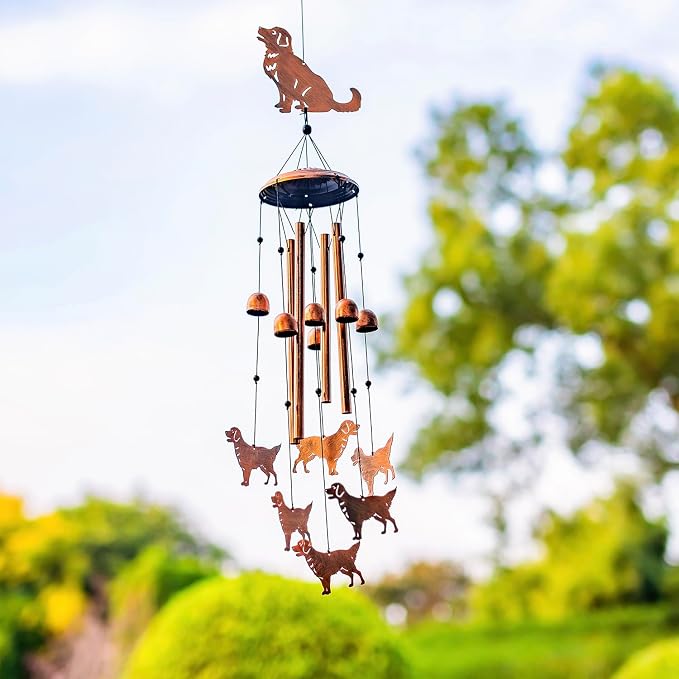 Golden Retriever Dog Wind Chimes for Outside,Dog Gifts for Women Men/Memorial Gift/Birthday Gifts Metal windchimes Outdoors/Indoors,Garden Decor,Patio,Porch,Yard Decorations