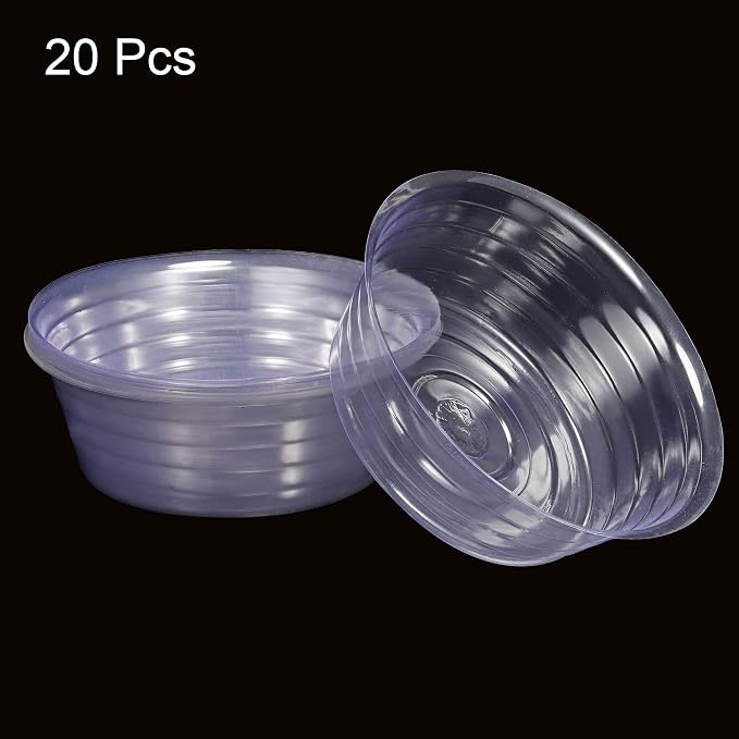MECCANIXITY Plant Pot Saucer 11 Inch Plastic Round Flower Drip Tray for Indoor Outdoor, Clear Pack of 20