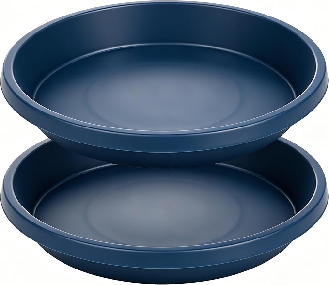 NIMYAU Plastic Plant Saucer 10 Inch Round Pack of 2 Heavy Duty Drip Trays for Indoor Outdoor Pots