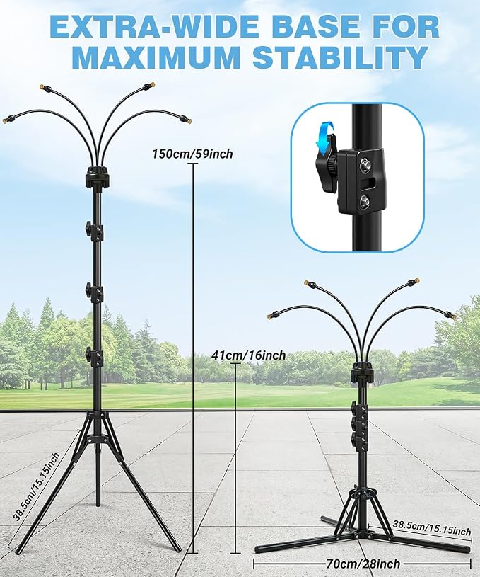 Patio Misters for Cooling Outdoor- Portable Adjustable 5.3FT Standing Mister for Outside Patio Cooling, Leak-Proof Adjustable Mist for Backyard, Deck, Garden & Sunbathing