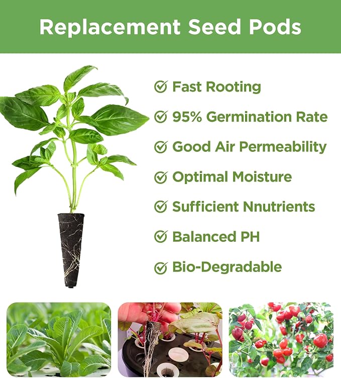 Grow Sponges, Starter Pods Compatible with Aero Garden,Refill Pods for Hydroponic Growing System (100pcs)