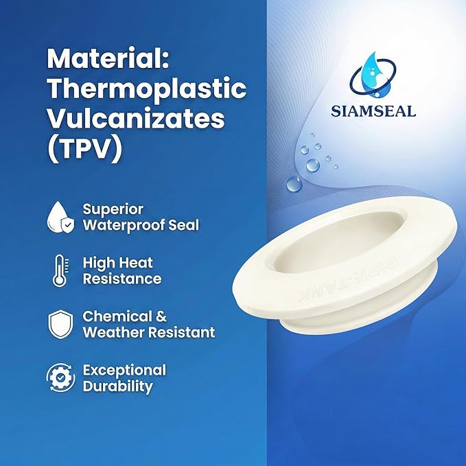 1 1/2" HYDROSEAL (12 pack), Flexible Tank Adapter, Pipe-Tank Connector, Curve grommet, Made of TPV: Heat, UV &Chemical resistance, Food grade, No color added, Resilience property, longer service life.