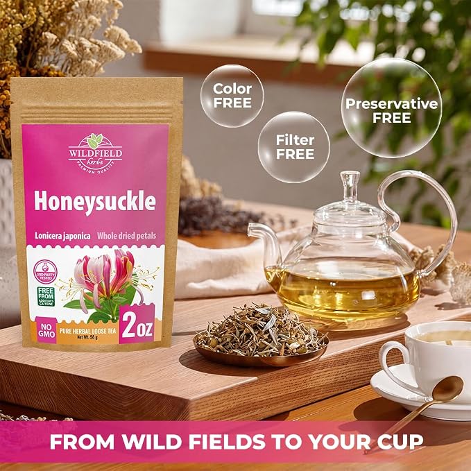 2 oz. Dried Honeysuckle Buds Herbal Tea (Lonicera Japonica) - 56g Honeysuckle Flower Herb Tea Té De Madreselva
