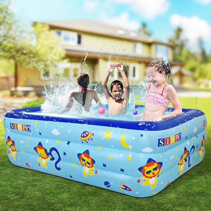 Seasons Inflatable Pool for Kids 70"x45"x20" PVC Thickened Swimming Pool | for Summer Garden & Outdoor Backyard Water Parties