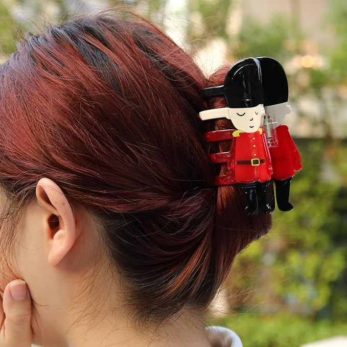 Personalized London Icon British Soldier Hair Calw Clip,Fun Acetate Hair Claw for Women Girls Hair Accessories Gift