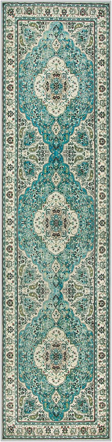 Lahome Felice Floral Medallion Runner Rug - 2x8 Kitchen Rug Runner Soft Non-Slip Washable Low-Pile Hallway Mat, Indoor Accent Floor Carpet Runners for Bedroom Living Dining Room Entrance