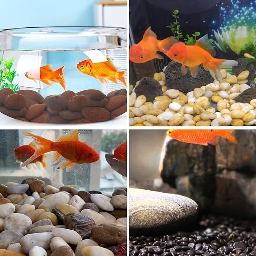 YISZM Rocks for Plant 5lbs, Red River Rocks 2-3 Inch Natural Pebbles for Indoor Plants, High Polished Decorative Stones Vase Filler Fish Tank Aquariums Landscaping Garden