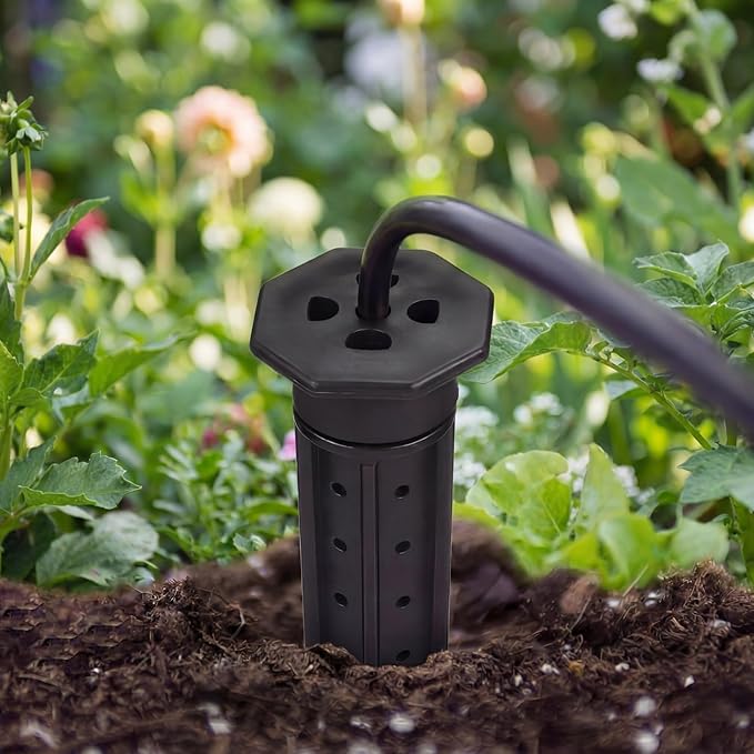 Briwooody 25 Pack Garden Watering Stake Large UV-Protected ABS Plastic Deep Root Irrigation Spike for Trees, Shrubs, Bushes, Shrubs, Flowers, Fruits, Vegetables, Potted Plants (8 Inch)