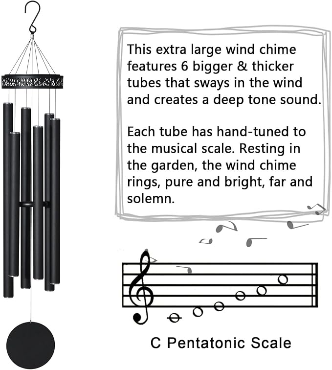 Extra Large Wind Chimes for Outside Deep Tone, Sympathy Memorial Gifts for Loss of Loved one,48" Church Wind Chime Outdoor Clearance,Hanging Decor for Garden,Yard,Patio and Lawn