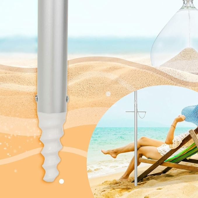 Tangkula 6.5ft Outdoor Beach Umbrella with Sand Anchor, Patio Umbrella with Push Button Tilt & UPF 50+ Protection, Portable Sunshade Umbrella with Carry Bag for Garden Beach Outdoor (Blue)