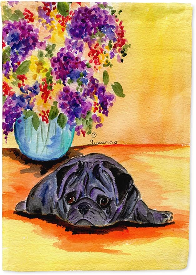 Caroline's Treasures SS8298GF Pug Garden Flag Mailbox Flag Decorative Yard Flag Banner Outside Patio Artwork Yard Flower Beds, Garden Size, Multicolor