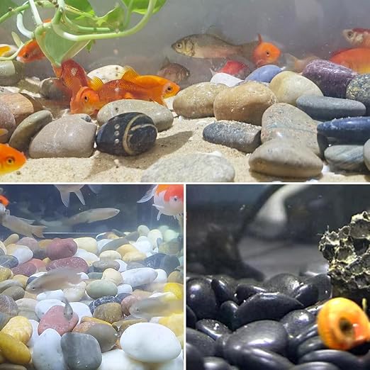 YISZM 20lbs Large River Rocks for Landscaping, 3-4" Decorative Pebbles for Garden Design, Hand-Picked Smooth Stones for Fish Tank, Flower Pots, Indoor Water Fountains, Pathways, Backyard, Mixed Color