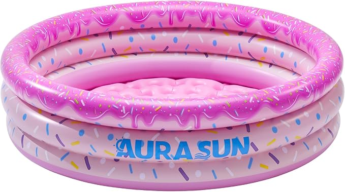 Baby Pool Small Kiddie Swimming Pool 3 Rings Round Pad Indoor Ball Pit | Kiddie Swimming Pool, For Kids & Toddler, Portable Indoor Ball Pit Toys, Outdoor Water Play, For Girl/Boy