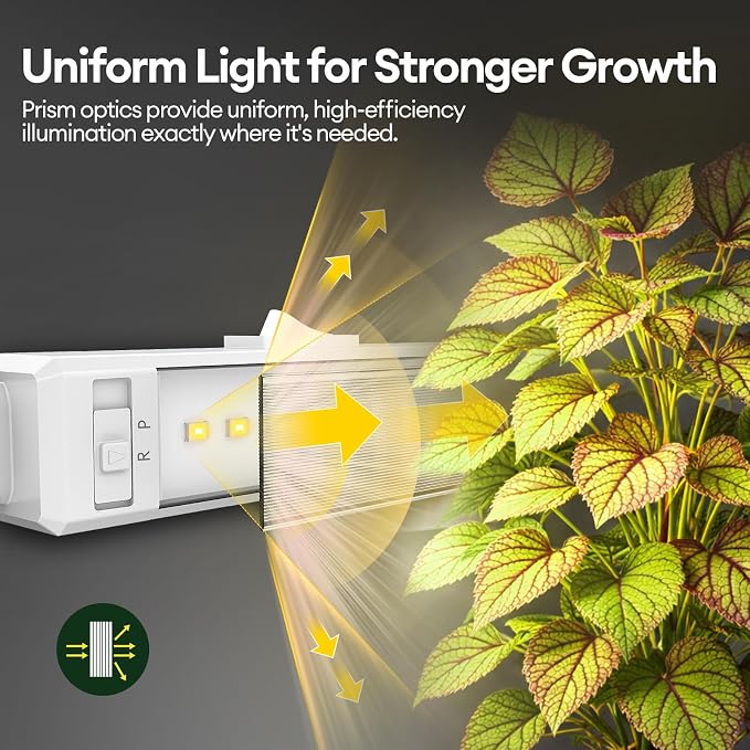 Maygrove Grow Lights for Indoor Plants, Tunable Spectrum 2FT LED Growing Lamp 28W (4 x 15W), T5 Grow Light Strip for Seed Starting, Vegetables, Linkable, White, 4-Pack