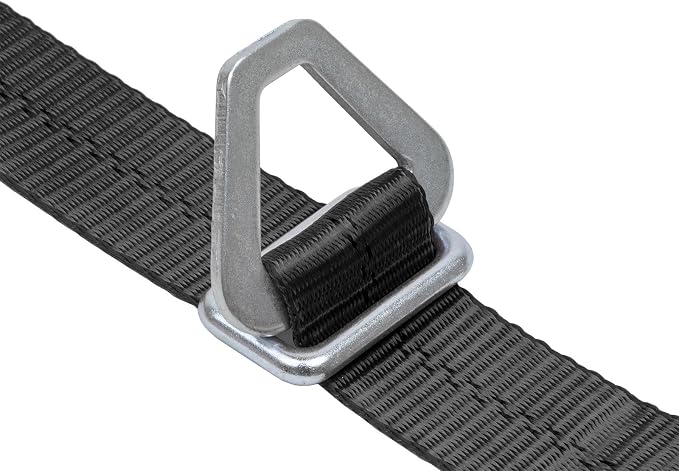 2" x 8ft PowerTye Mfg Auto/Axle Ratchet Tie-Downs with Integrated Adjustable Axle Loop, Industrial-Grade Locking Ratchet and Secure Twist Hooks, Black (Pair)