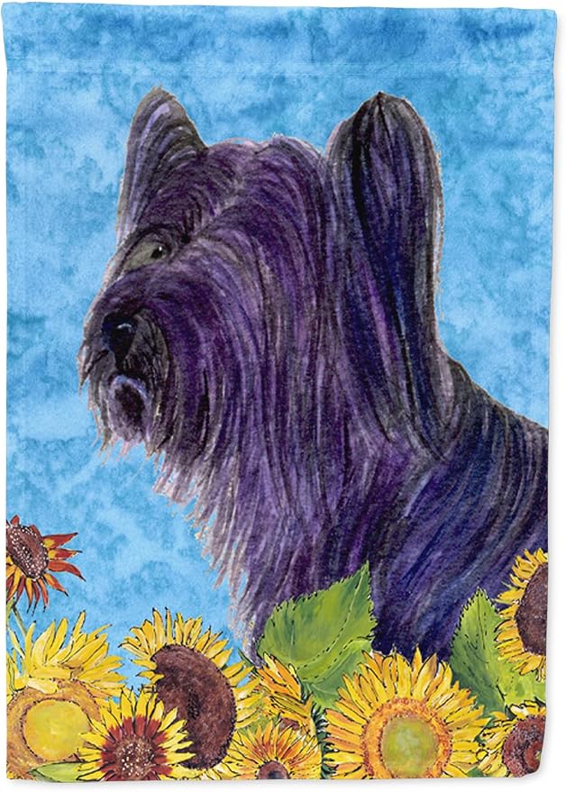 Caroline's Treasures SS4232GF Skye Terrier in Summer Flowers Garden Flag Mailbox Flag Decorative Yard Flag Banner Outside Patio Artwork Yard Flower Beds, Garden Size, Multicolor