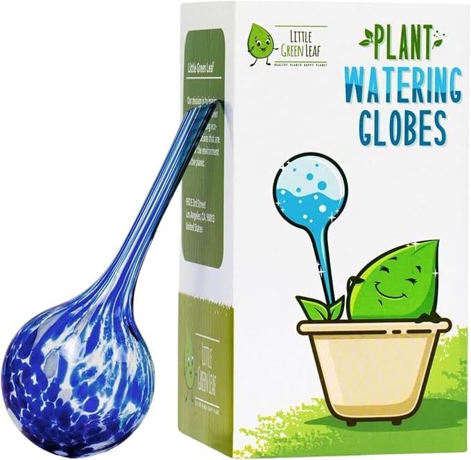 Little Green Leaf Automatic Plant Watering Globes Self Watering Planter Inserts 1 Pack | Hands Free Multicolor Glass Bulb | Planter Spikes to Support Indoor & Outdoor Plant Health (100ml)