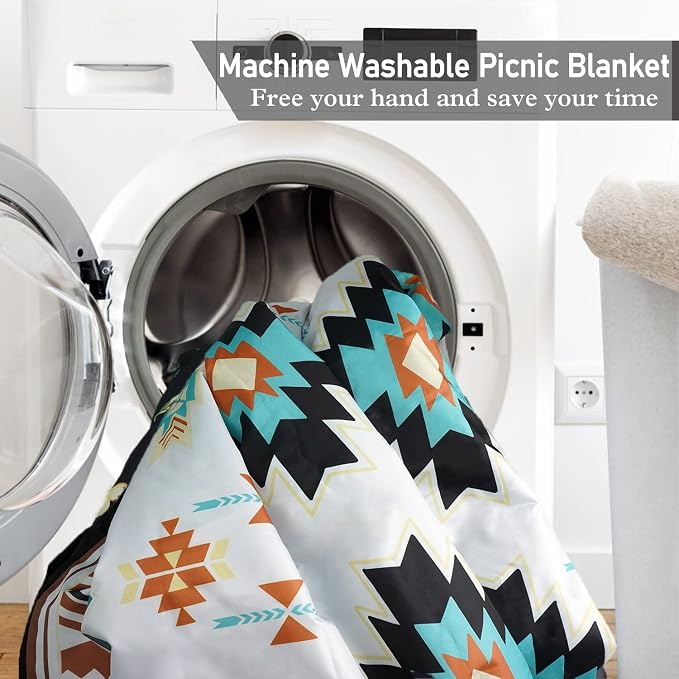 Boho Picnic Blankets Waterproof Foldable, 60’‘x80'' Portable Dual Layers Outdoor Travel Camping Picnic Backpacking Hiking Beach Blanket Mat for Grass Padded Lawn Park Beach ,Picnic Accessories
