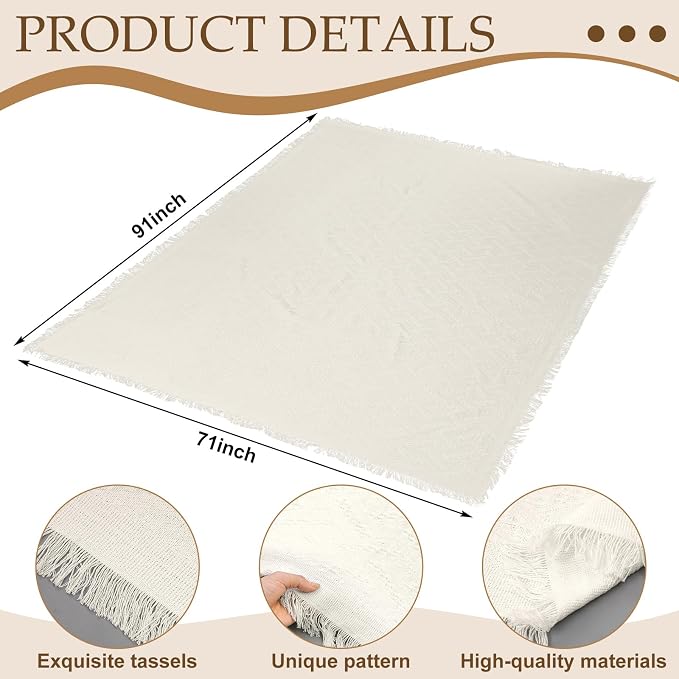 Hahafelt Extra Large Outdoor Picnic Blanket Oversize Beach Woven Cotton Yarn Blanket with Fringe Machine Washable Sandproof Portable for Spring Summer Camping Beach Park (Beige)