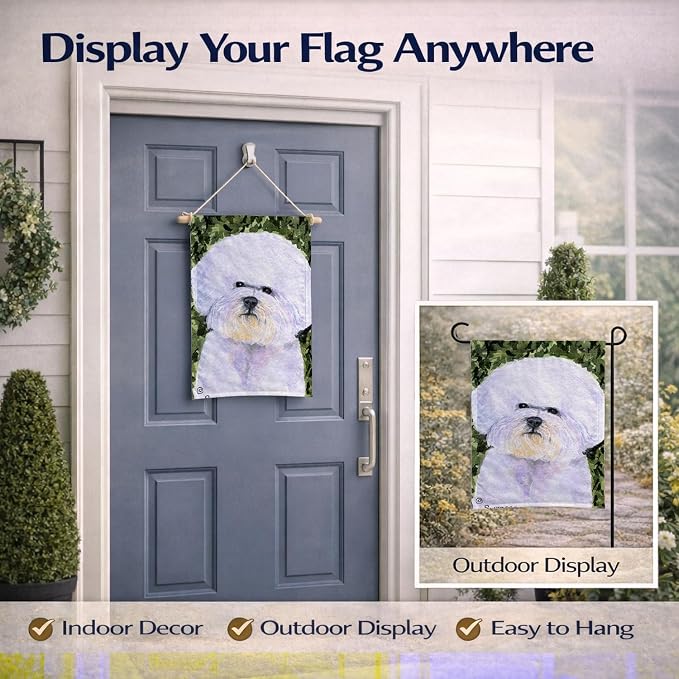 Caroline's Treasures SS8829GF Bichon Frise Garden Flag Mailbox Flag Decorative Yard Flag Banner Outside Patio Artwork Yard Flower Beds, Garden Size, Multicolor