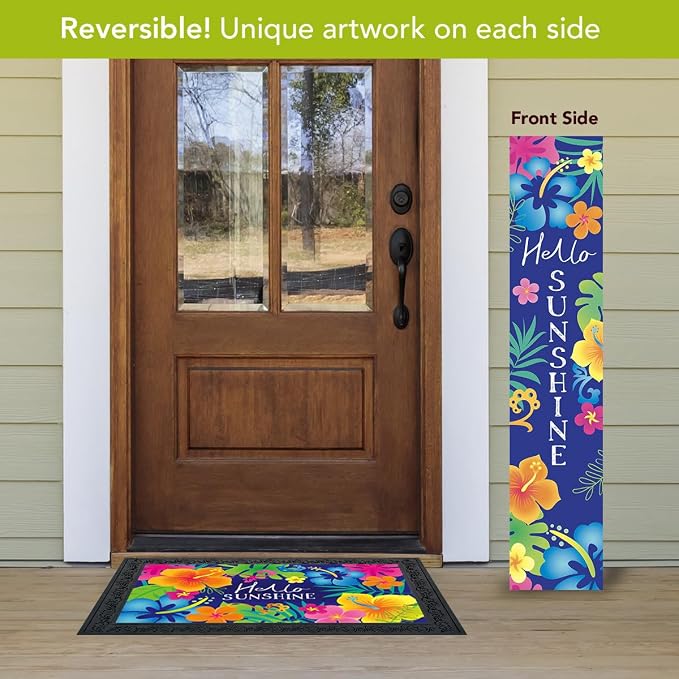 Briarwood Lane Spring Double Sided Reversible Pine Porch Leaner 47x9.5 Fun Florals For Spring Porch Leaner