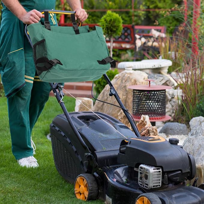 ORFOFE Large Capacity Lawn Mower Storage Bag Adjustable Oxford Fabric Mower Tool Organizer Detachable Garden Accessory Pouch for Outdoor Power Tools