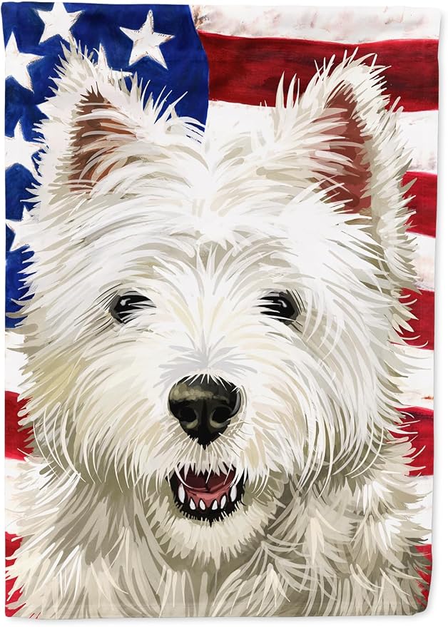 Caroline's Treasures CK6471GF Cairn Terrier Dog American Flag Garden Flag Mailbox Flag Decorative Yard Flag Banner Outside Patio Artwork Yard Flower Beds, Garden Size, Multicolor