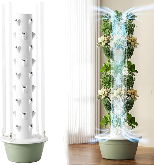 Vertical Hydroponic Grow Tower Aeroponic Tower for Fruits and Vegetables,Hydroponics Growing Kits,for Your Home Gardening System,9Layer-Withlight