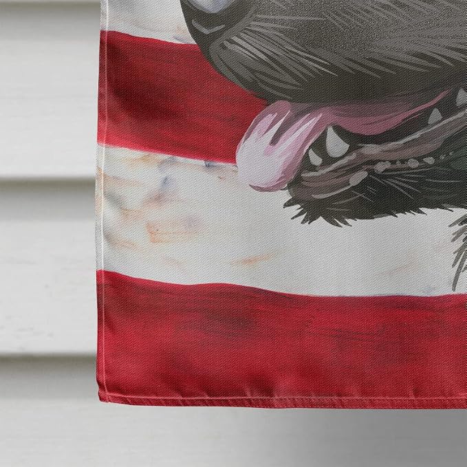 Caroline's Treasures CK6583CHF Kai Ken American Flag House Flag Large Porch Sleeve Pole Decorative Outside Yard Banner Artwork Wall Hanging, Polyester, House Size, Multicolor