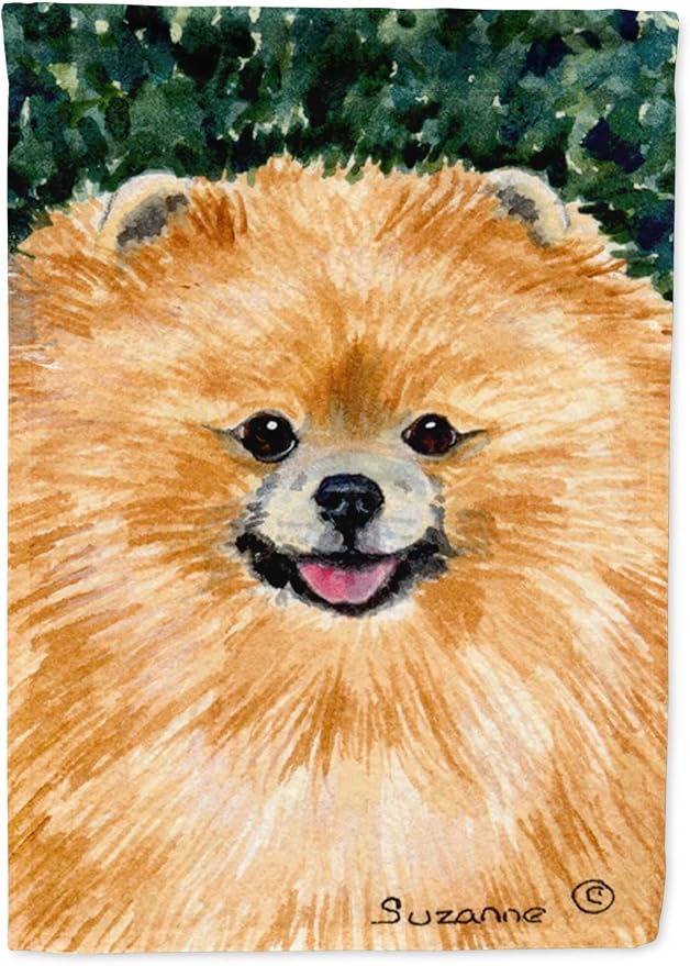 Caroline's Treasures SS8725GF Pomeranian Garden Flag Mailbox Flag Decorative Yard Flag Banner Outside Patio Artwork Yard Flower Beds, Garden Size, Multicolor