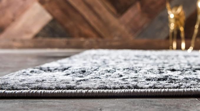 Unique Loom Sofia Collection Area Rug - Grace (2' x 9' 10" Runner, Dark Gray/ Gray)