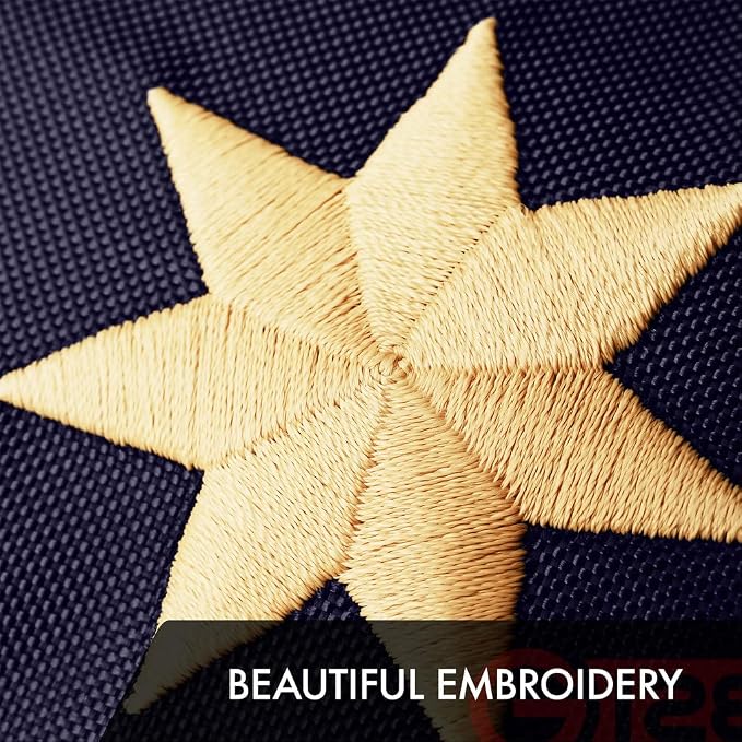 G128 Bennington Tea-Stained Flag | 5x8 Ft | Embroidered 420D Polyester - Embroidered Stars, Sewn Stripes, Brass Grommets, Indoor/Outdoor, Vibrant Colors, Quality Polyester