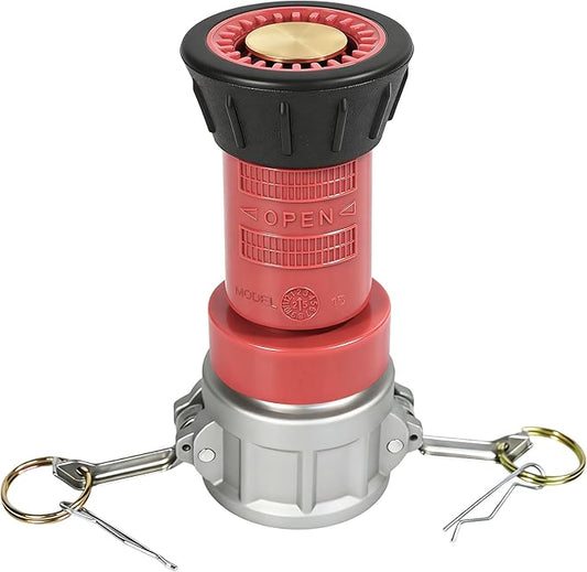 1-1/2" NPSH Aluminum Camlock Fitting Coupling With Heavy-Duty Industrial Fire Hose Nozzle Fire Equipment Constant Flow Fog Nozzle