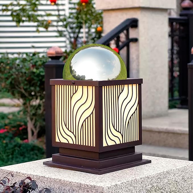 Gazing Ball Garden Mirror Globe, 8 Inch Polished Hollow Ornament Sphere | Stainless Steel Floating Reflective Hemisphere for Home Outdoor Pond Housewarming Swimming Pool Decoration, Silver