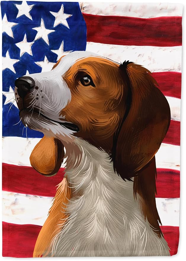 Caroline's Treasures CK6397GF American English Coonhound American Flag Garden Flag Mailbox Flag Decorative Yard Flag Banner Outside Patio Artwork Yard Flower Beds, Garden Size, Multicolor