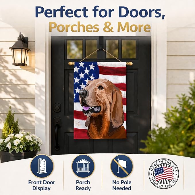 Caroline's Treasures CK6698CHF Segugio Italiano Dog American Flag House Flag Large Porch Sleeve Pole Decorative Outside Yard Banner Artwork Wall Hanging, Polyester, House Size, Multicolor