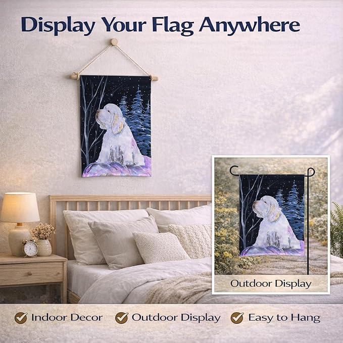 Caroline's Treasures SS8346GF Clumber Spaniel Garden Flag Mailbox Flag Decorative Yard Flag Banner Outside Patio Artwork Yard Flower Beds, Garden Size, Multicolor