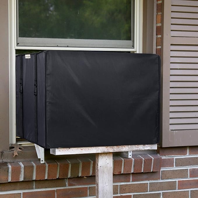 KylinLucky Window Air Conditioner Cover for Outside 17 x 12 x 13 inches | AC Cover with Water-Resistant Oxford Top, UV Resistant, Dust Protection, Black