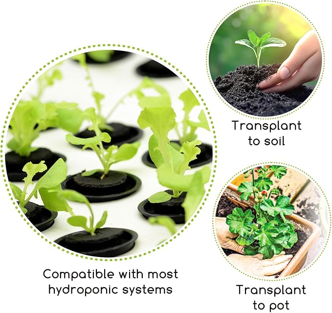 Hydroponic Grow Sponges Seed Starter Pod Kit Fit for AeroGarden and Others, Included 50 Grow Sponges, 50 Pod Labels, A & B Plant Food, 1 Tweezer