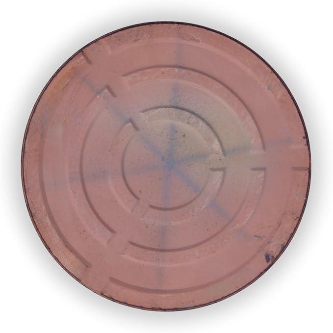17.5 Inch Plant Saucer (Ceramic) - Round Blue Flower Pot Tray - Handcrafted, Durable Planter Base
