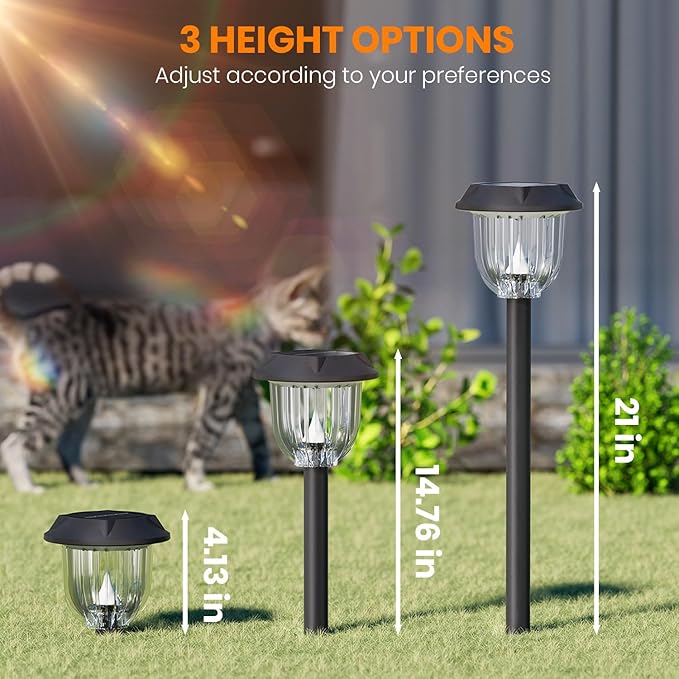 AOSEA Bright 12 Pack Solar Lights Outdoor IP65 Waterproof,LED Solar Lights for Outside,Landscape Lighting,Garden Decorative for Yard,Patio,Landscape,Pathway,Sidewalk,Driveway,Lawn (Warm)